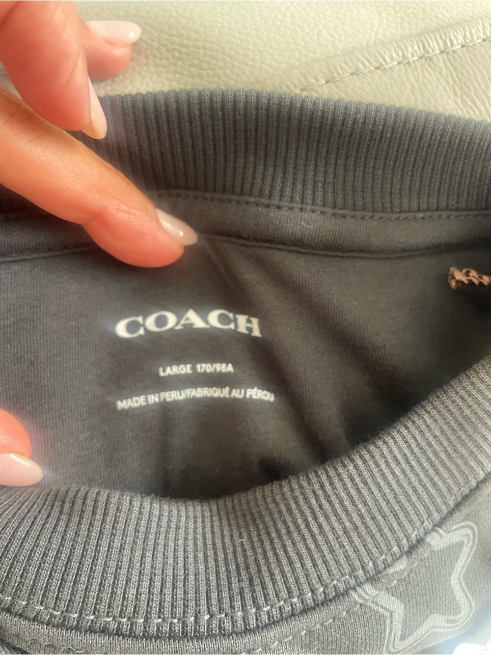 Coach Charcoal Gray Sweatshirt with Silver Star Outline Print - Picture 6 of 7